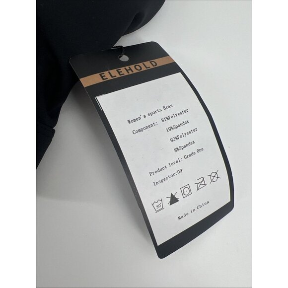 Rare ELEHOLD High Impact Sports Bra Padded Front Magnetic Buckle NWT Black Small - Picture 11 of 12